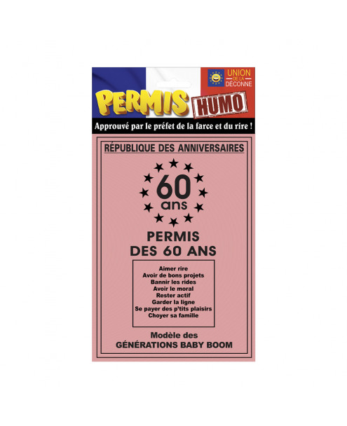 Permis de la soixantaine (60ans) 